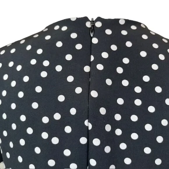 Slate & Willow Black Polka Dot Dress Poly Spandex Women's Ruffle Bottom Size 6 - Picture 6 of 11